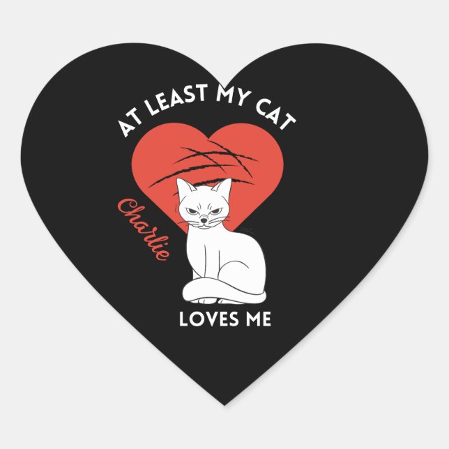 Pelo Menos Minha Gata Me Ama Um Autocolante Person (Frente)