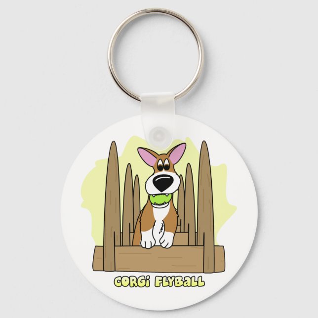 Pembroke Corgi Flyball Chaveiro (Frente)
