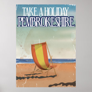 Pembrokeshire, UK Viagens vintage poster