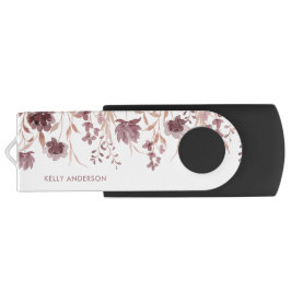 Pen Drive Floral Botânica Folhagem Moderna Monogramada