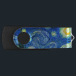 Pen Drive PixDezines Van Gogh Starry Night/Rua. Remoção<br><div class="desc">A famosa pintura de Van Gogh,  "A Noite Estrelada". Pintado durante sua estadia no asilo Remy Santo na década de 1880,  Van Gogh retratou as colinas rolantes e árvores ciprestes que viu de sua janela.  Melhorado digitalmente por PixDezines.Copyright © 2008-2016 PixDezines.com™ e PixDezines™ em zazzle.com. Todos os direitos reservados.</div>