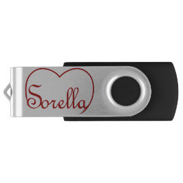 Pen Drive Sorella Italiana Irmã Coração Vermelha