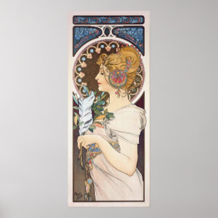 pena de Alphonse Mucha - Vintage Nouveau Poster