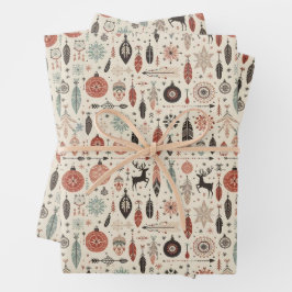 Pena de Natal Beige encantadora e rena