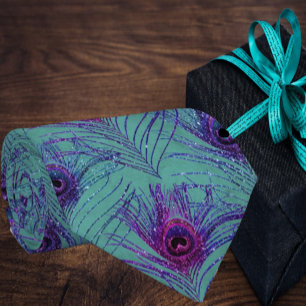 Pena de Pavão Gravata Azul Azul Necktie