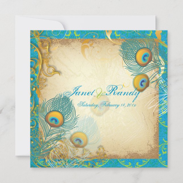 pena de pavão PixDezines/aqua/azul turquesa (Frente)