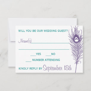 Pena de Pavão Roxo RSVP