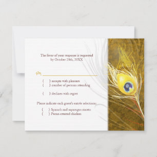 Pena do pavão do outono que Wedding RSVP