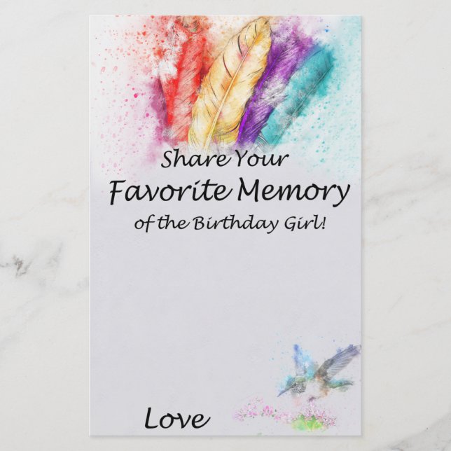 Pena Tribal Memória Favorita da BirthdayGirl (Frente)