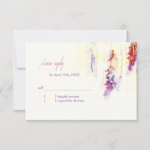 Penas celestiais Boho que Wedding RSVP