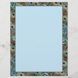 Penas da Cauda do Peacock Design 8.5 x 11 Papel de