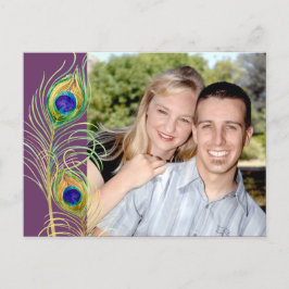 Penas de Pavão Salve a Data Cartões de Convite