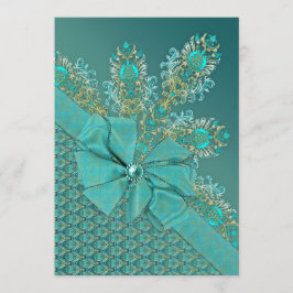 Penas de peacock, belo convite