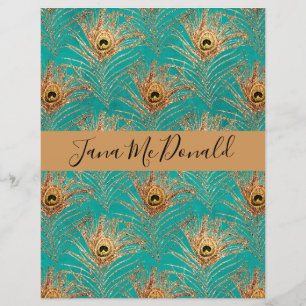 Penas de Peacock com Glitter Elegante Personalizad