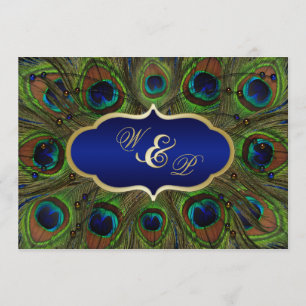 Penas de Peacock, Convite para Casamentos Miçangas