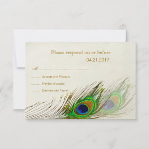 Penas de Peacock Convite RSVP