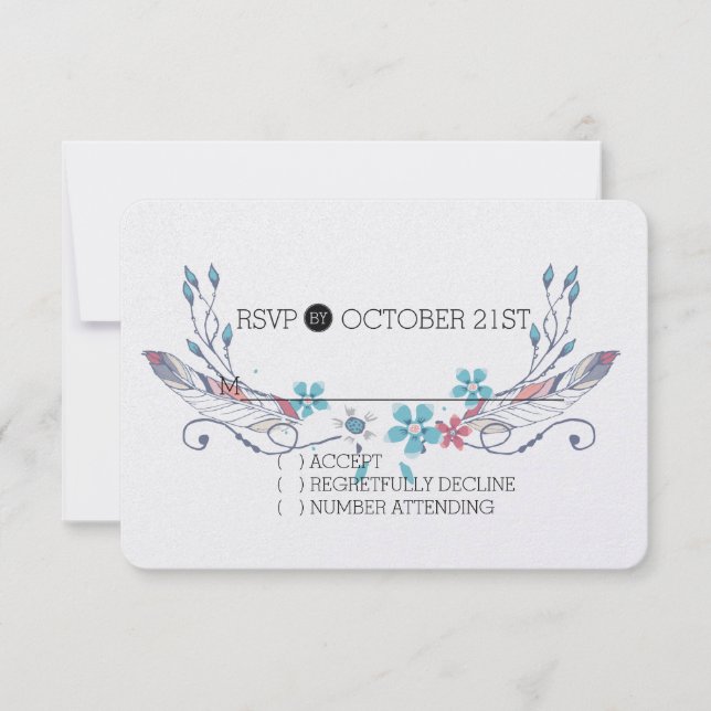 Penas e flores RSVP (Frente)