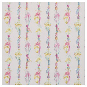 Penas e tecido da arte da aguarela da miçanga