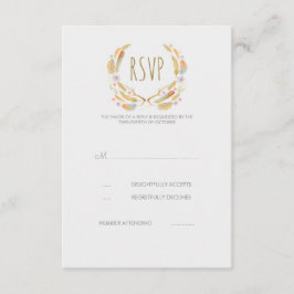 Penas Florais de Aquarela Placas RSVP