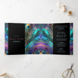 Penas Glamóricas Doce 16 Convite de festas