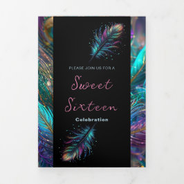 Penas Glamóricas Doce 16 Convite de festas