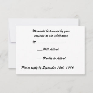 Penas Verdes com RSVP de Casamento Preto