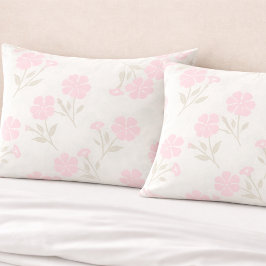 Penca de Travesseiro Floral Rosa Suave