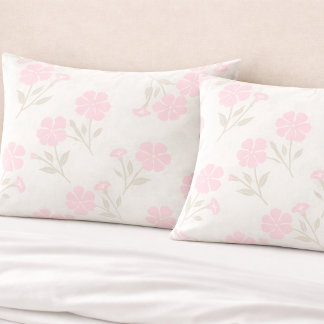 Penca de Travesseiro Floral Rosa Suave