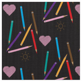 Pencils de cor Padrão de porta Tecido preto