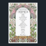 PENELOPE 01 A - Menu Drink Caseiro 2<br><div class="desc">Art Nouveau,  Menu Drink de Casamento - Médio. Menu de comida floral colorido. Detalhe de alta qualidade. Parte da coleção de casamentos PENELOPE 01 A.</div>