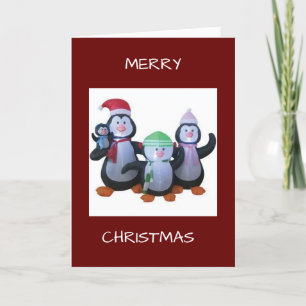 PENGINS SE REÚNEM PARA DIZER CARTÃO FELIZ NATAL