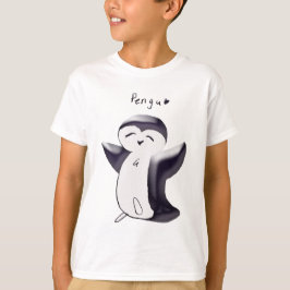 Pengu Happy Penguin (Black) Kids T-Shirt