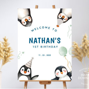 Penguin Birthday - Sinal de Boas-vindas Poster