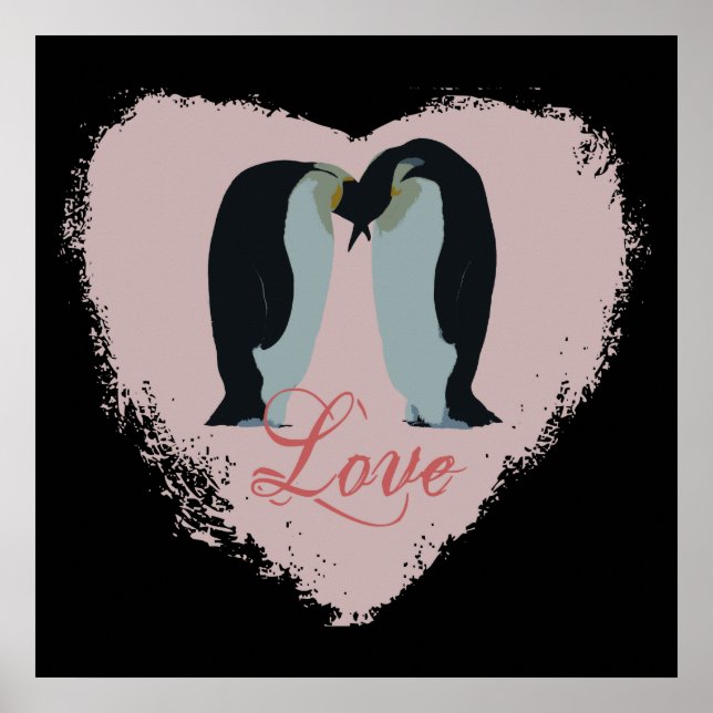 Penguin Love Heart Poster (Frente)
