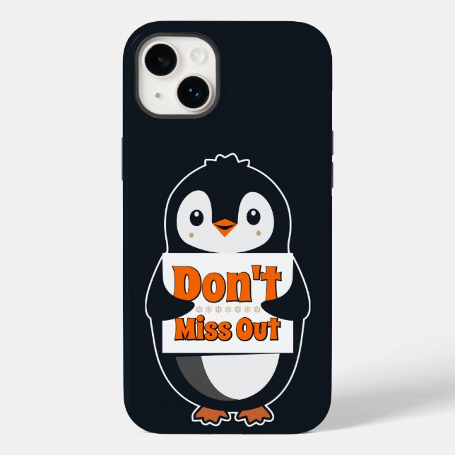 Penguin with Don't Miss Out Sign (Verso)