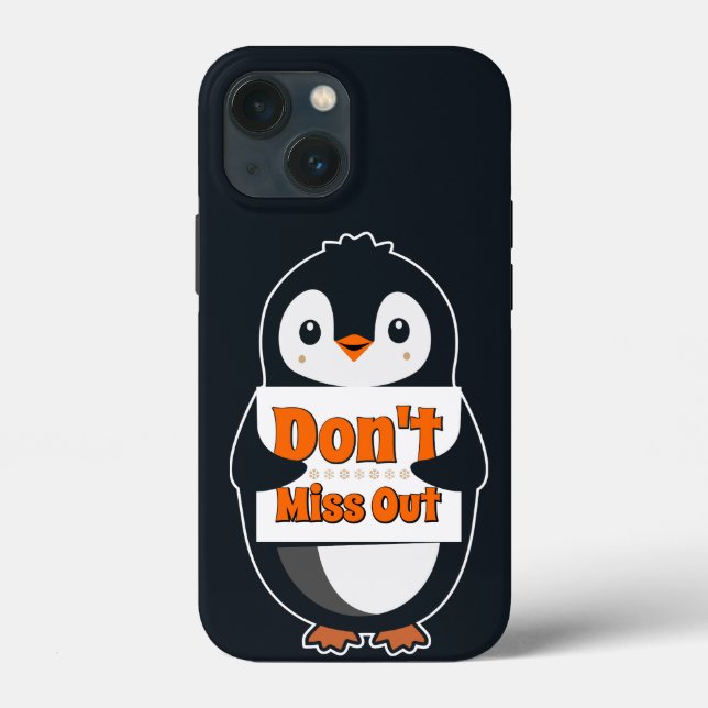 Penguin with Don't Miss Out Sign (Verso)