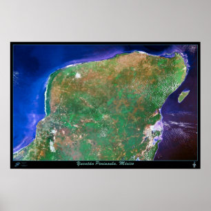 Península do Iucatão, poster do satélite de Mé