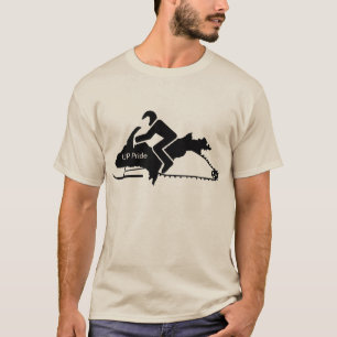 "Península superior ACIMA t-shirt da cinza de