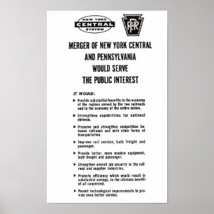 Penn Central Railroad Fusion 1968 Poster