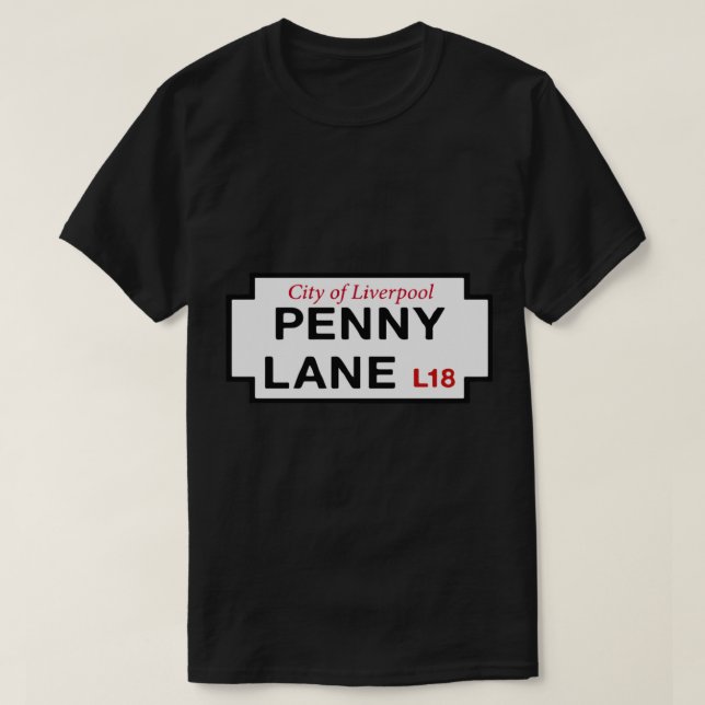 Penny Lane - Sinal clássico de T-Shirt (Frente do Design)