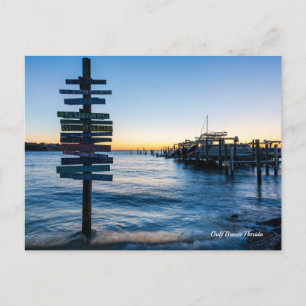 Pensacola Bay Sinal Sunset Por Cartão Postal