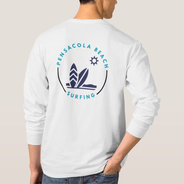 Pensacola Beach Florida Surfing T-Shirt (Verso)