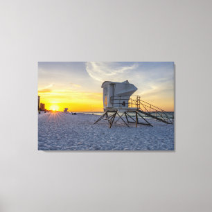 Pensacola Beach Lifeguard Station Sunrise Canvas