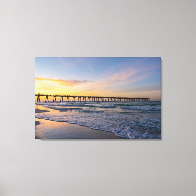 Pensacola Pier Shoreline Sunrise Canvas (Frente)