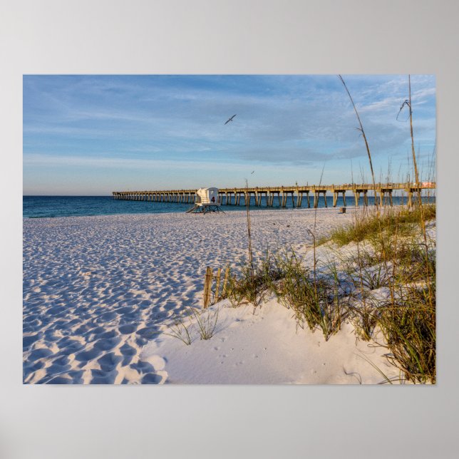 Pensacola Sand Dunes Pier Morning Poster (Frente)
