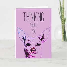 Pensamento roxo de você cartão da chihuahua
