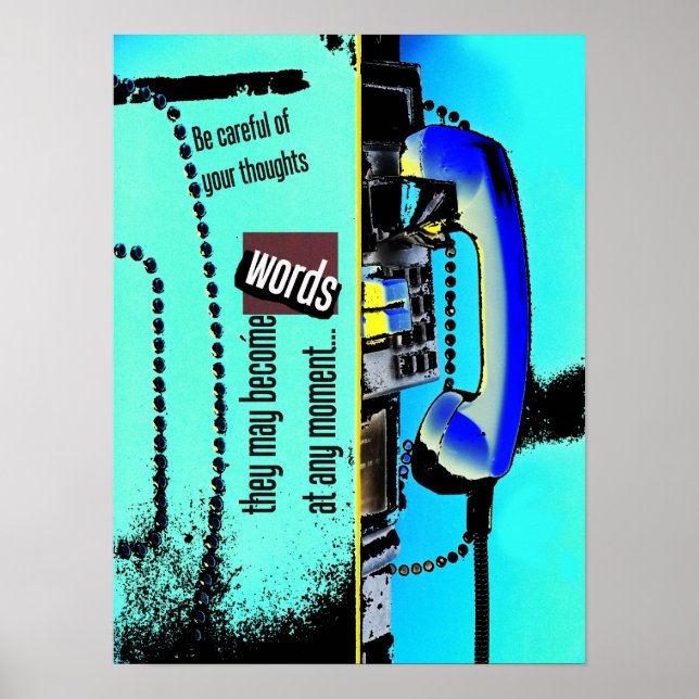 pensamentos em palavras poster (Frente)
