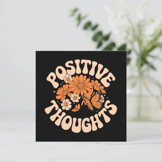 Pensamentos Positivos - Flores e Borboletas (Em pé/Frente)