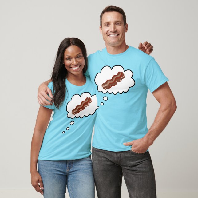 Pensando em Camiseta Engraçada de Bacon (Unissex)