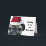 Pensando em seu cartão de saudação de cachorro de<br><div class="desc">Pensando em você no cartão de saudação de cachorro de Natal</div>